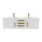 Castello Usa Thames 60-inch White Vanity Set with White Top and Gold Handles CB-MC-60W-GLD-20146-WH - alternate 1